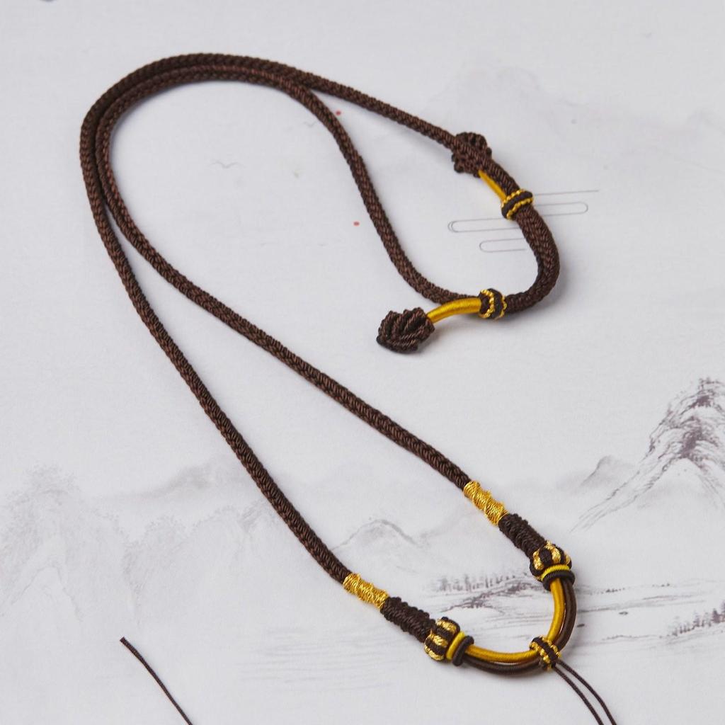 Handgefertigtes Achtstrangiges Tiefbraunes Verstellbares Halskettenband