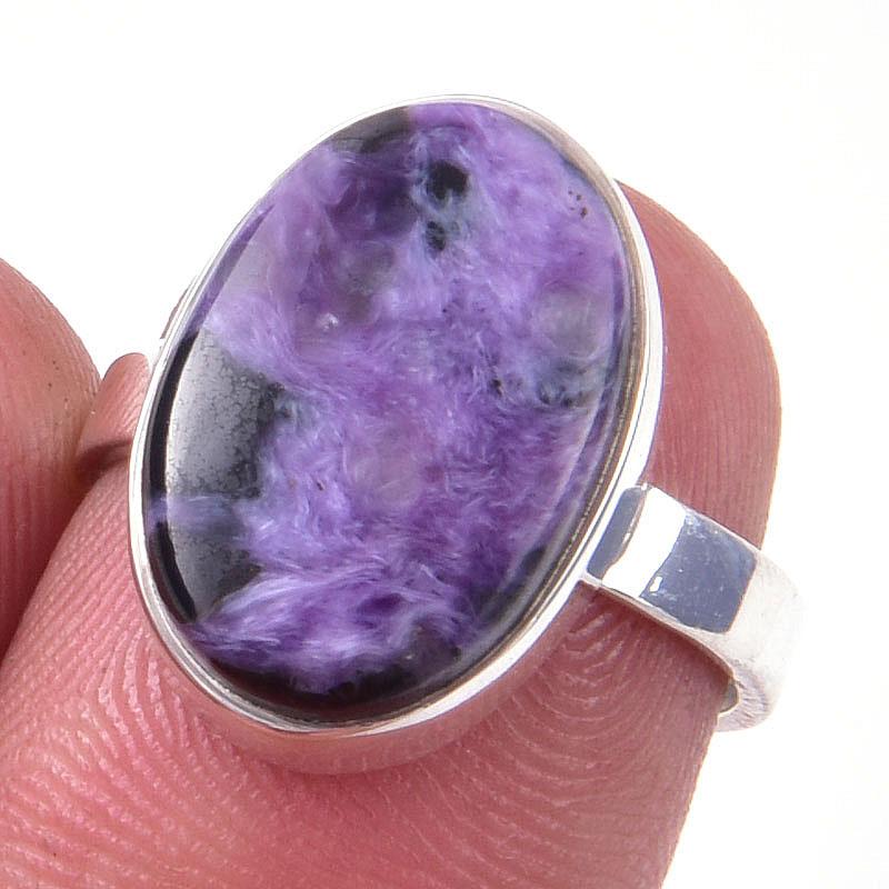 

Natural Charoite Gemstone Handmade 925 Solid Sterling Silver Ring Size 6 I2F45