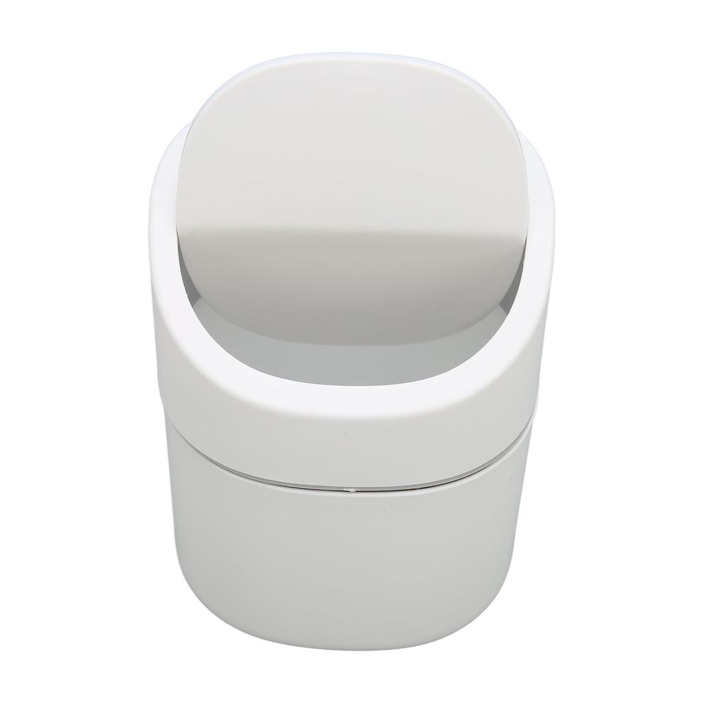 Desktop Garbage Can Button Flip Cover Reduce Odor Trash Debris Collector Can 2L Capacity