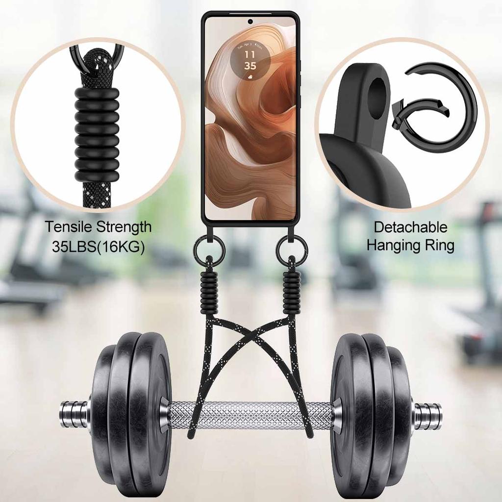 For Motorola Moto X50 Ultra 5G/Motorola Edge 50 Ultra 5G Liquid Silicone Case Phone Back Cover with Card Holder and Short Strap