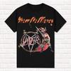 Slayer Schwarzes T-Shirt Show No Mercy 1983 Thrash Metal Heavy Metal T-Shirt T-Shirts Tops Unisex Baumwolle Kurze Ärmel High Street