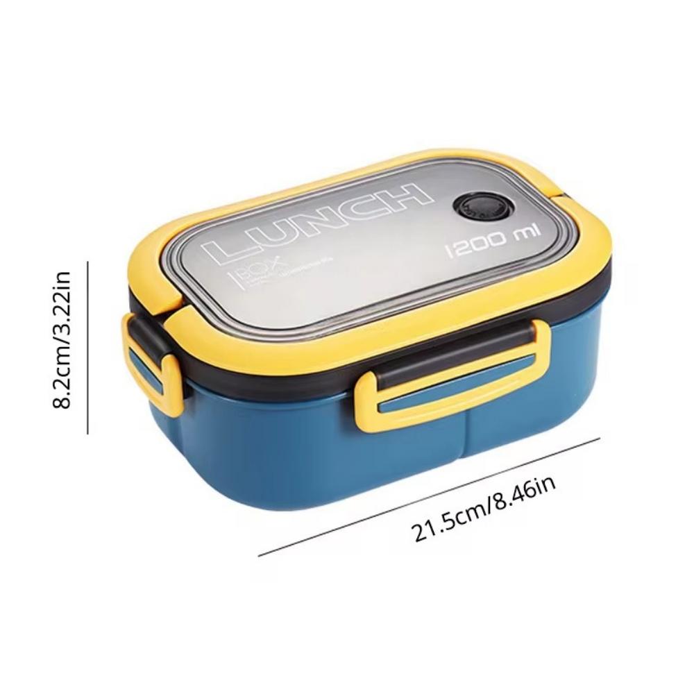 1200ml Lunch Box Bouble-layer Bento Lunch Box With Spoon Fork Portable Kid Bento Box with Compartments For Office Camping School