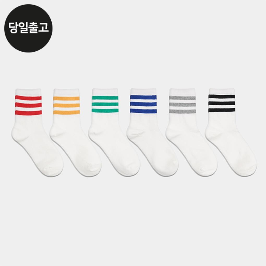 PG Women s/Students  Three-Line Ringle Mid-Calf Socks (5 Pairs) Set - Daily Student Girls  Fashion