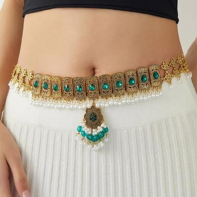 Elegant Zinc Metal Summer Waist Chain For Beach Parties Poolside Event Lightweight Jewelry Gift