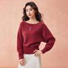 IEF Damen Koreanischer Stil Elegant Locker Fledermausärmel Strickpullover