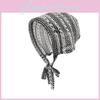 Black Fashionable And White Striped Hollow Knitted Hat For Spring Wear Summer