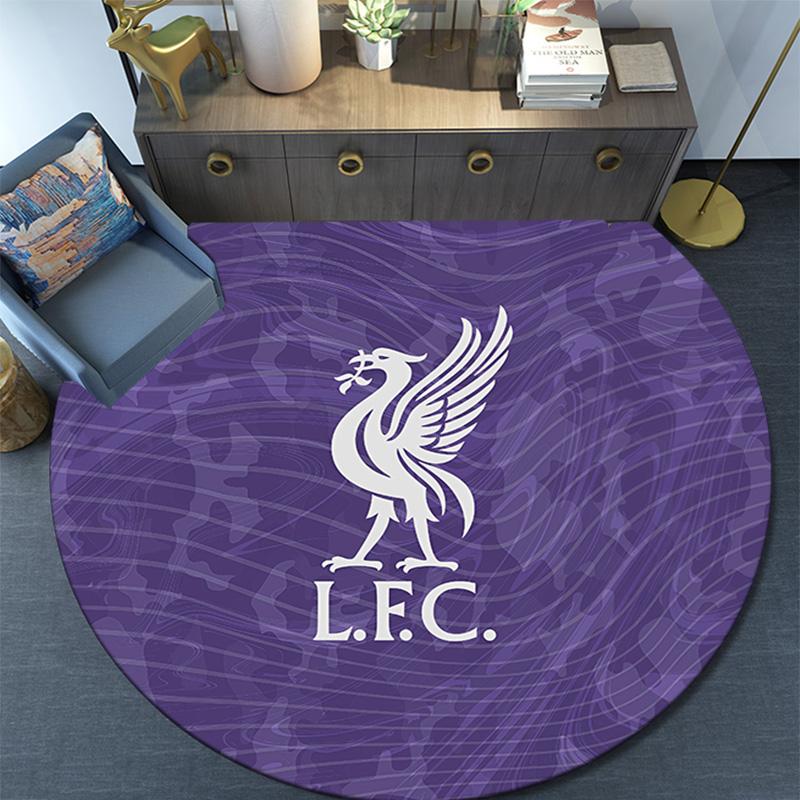 Liverpool Football Club2 Runde Teppich, Teppich für Wohnzimmer Schlafzimmer Sofa Spielzimmer Dekor, Rutschfeste Bodenmatte