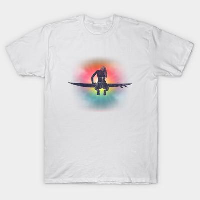T-Shirt Damen Sommer Surfer Harajuku Print Kawaii T-Shirt Sommer Kurzarm Damen T-Shirt Top Tee