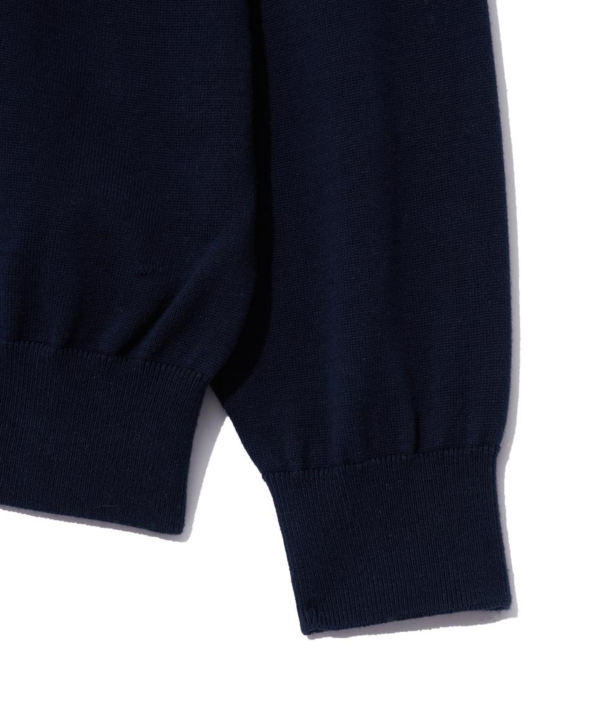 YALE Supima Cotton Raglan Collar Knit Dark Navy