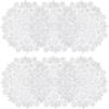 Jeffdad 6Pcs White Vintage Crochet Doilies 6 Inches Round Cotton Handmade Lace Placemats Doily Cloth Set for Kitchen Dining Wedding Birthday Party