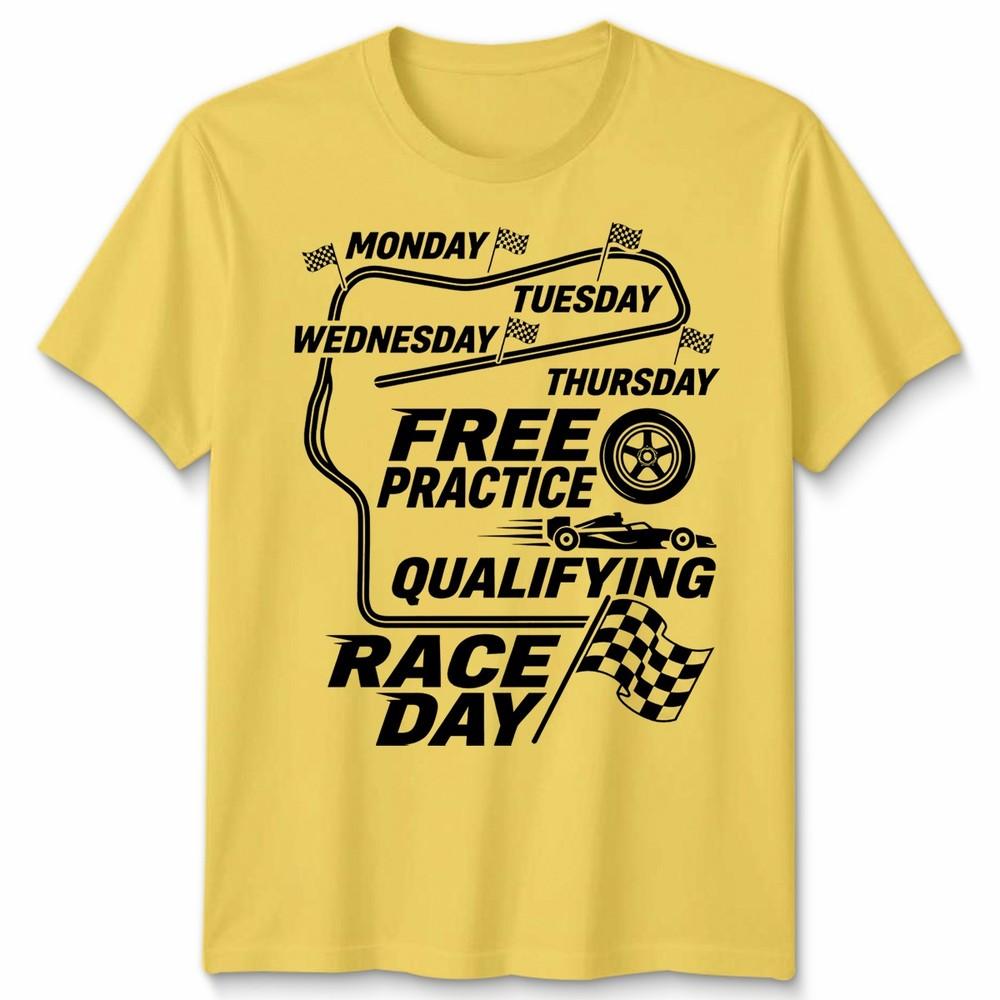 Unisex F1 Formula 1 Days Of The Week T Shirt Handmade Racing Fan Gift Tee