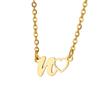 Fashion Initial Pendant Necklace For Women Letter Name Hollow Out Heart Charm Stainless Steel Gold Color Chain Jewelry Gift