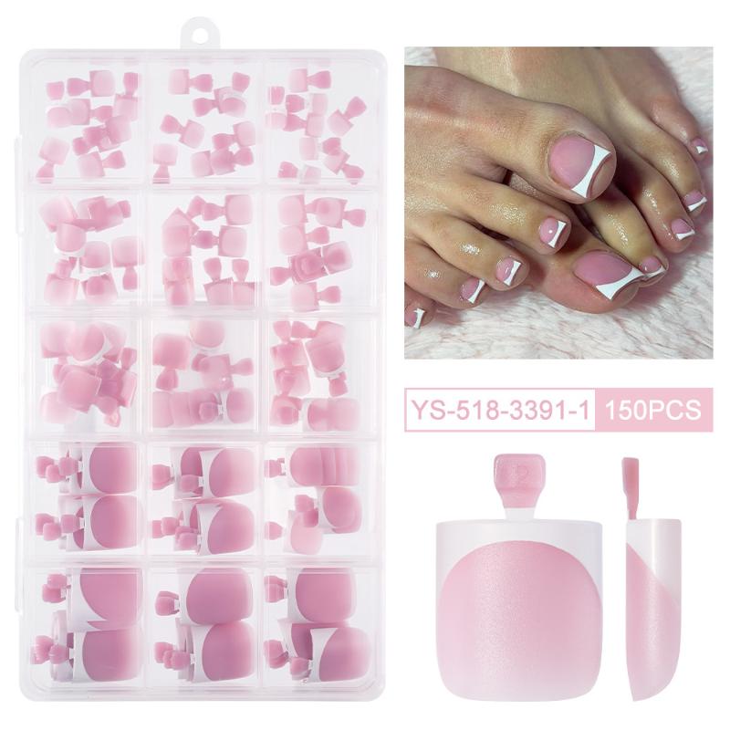 Matte Square 150PCS Toe Nail Tips for Durable and Stylish DIY Pedicures
