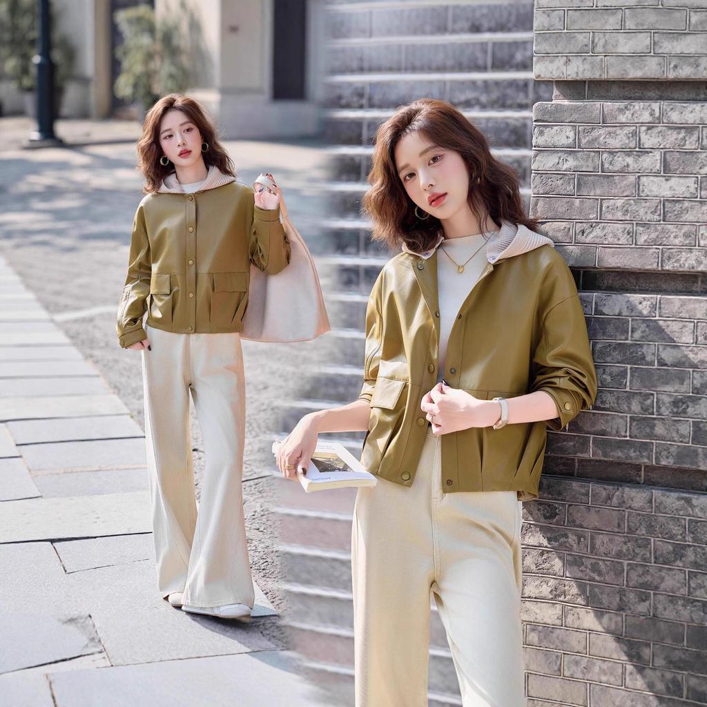 Women's Genuine Leather Jacket - Casual, Versatile Sheepskin Coat for Autumn and Winter