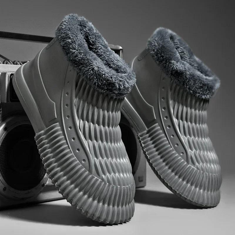 Winter Waterproof Men Boots Comfotable Lightweight Man Cotton Shoes Lightweight Warm Mens Snow Boots EVA Flat Male Casual Shoes