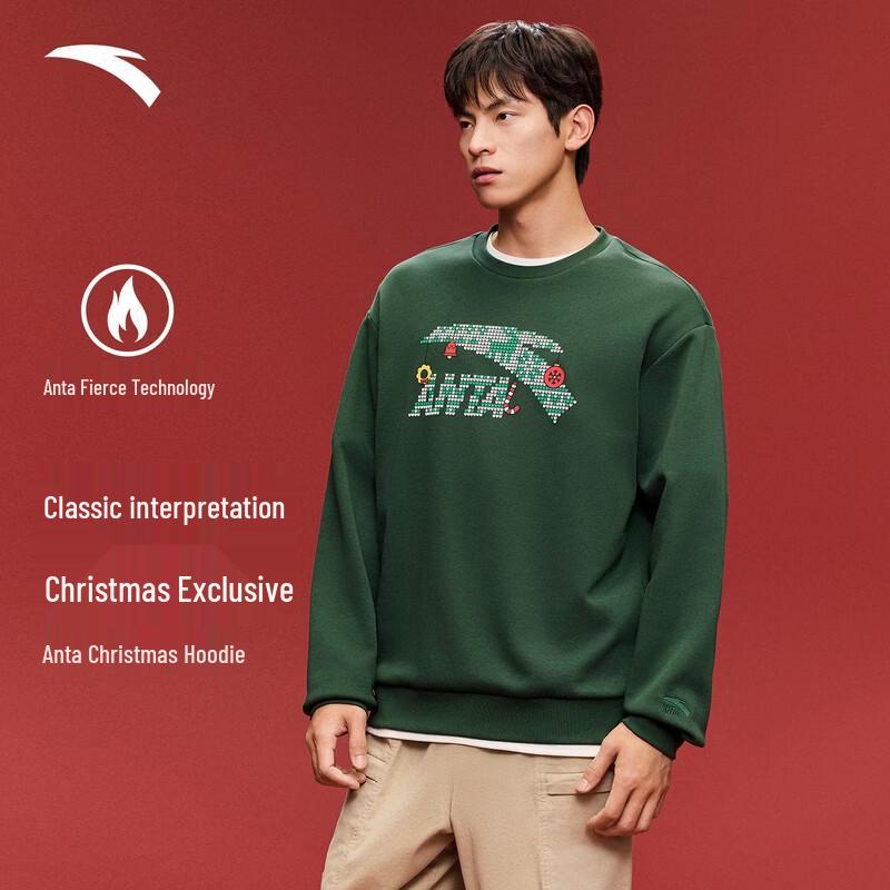 Anta Unisex Fleece-Lined Round Neck Sweatshirt M