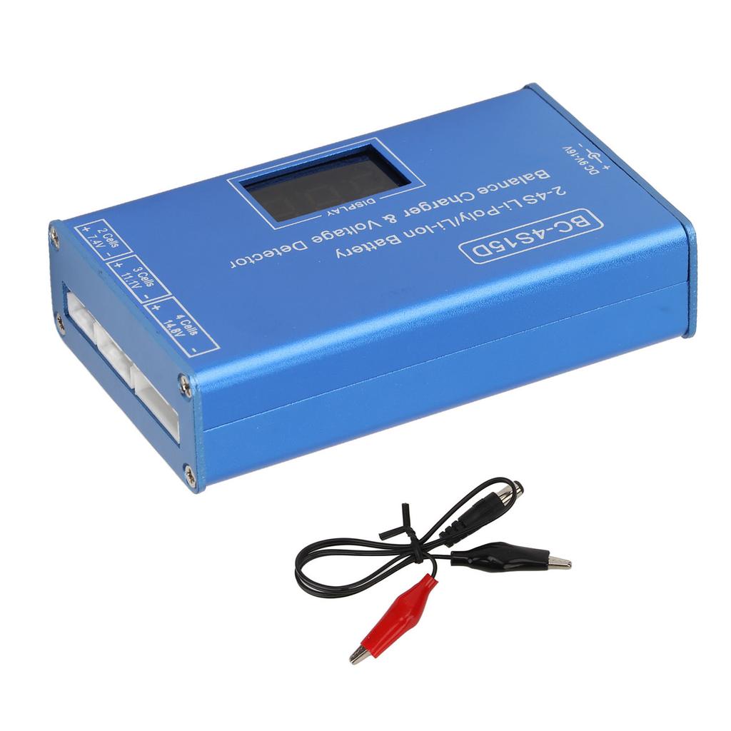 Battery Balance Charger 2‑4S Voltage Tester Digital Display AC 100‑240V for Lithium Batteries US Plug
