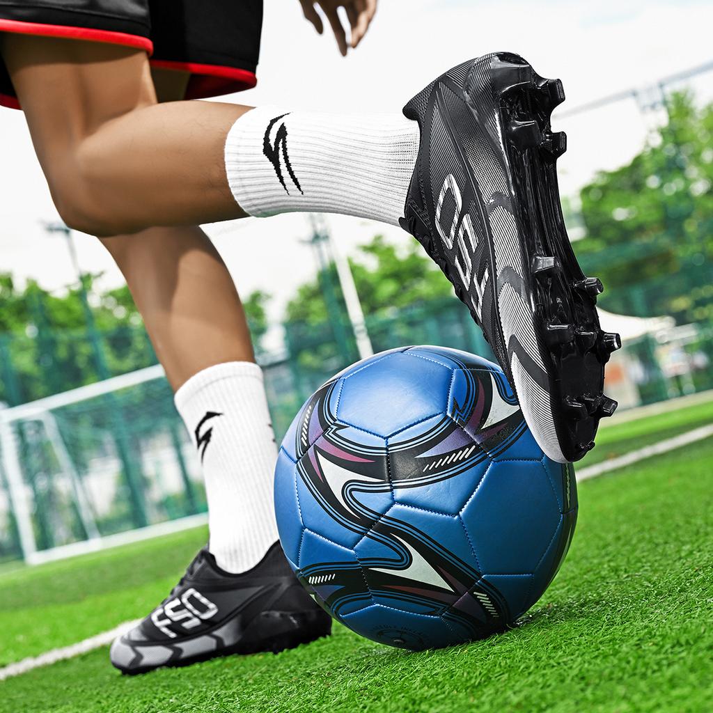 Neue Herren-Fußballschuhe Training Jungen Outdoor-Sport Fußballstiefel Erwachsene Lange Stollen Rutschfeste Stollen Atmungsaktiv Spiel Komfortabel