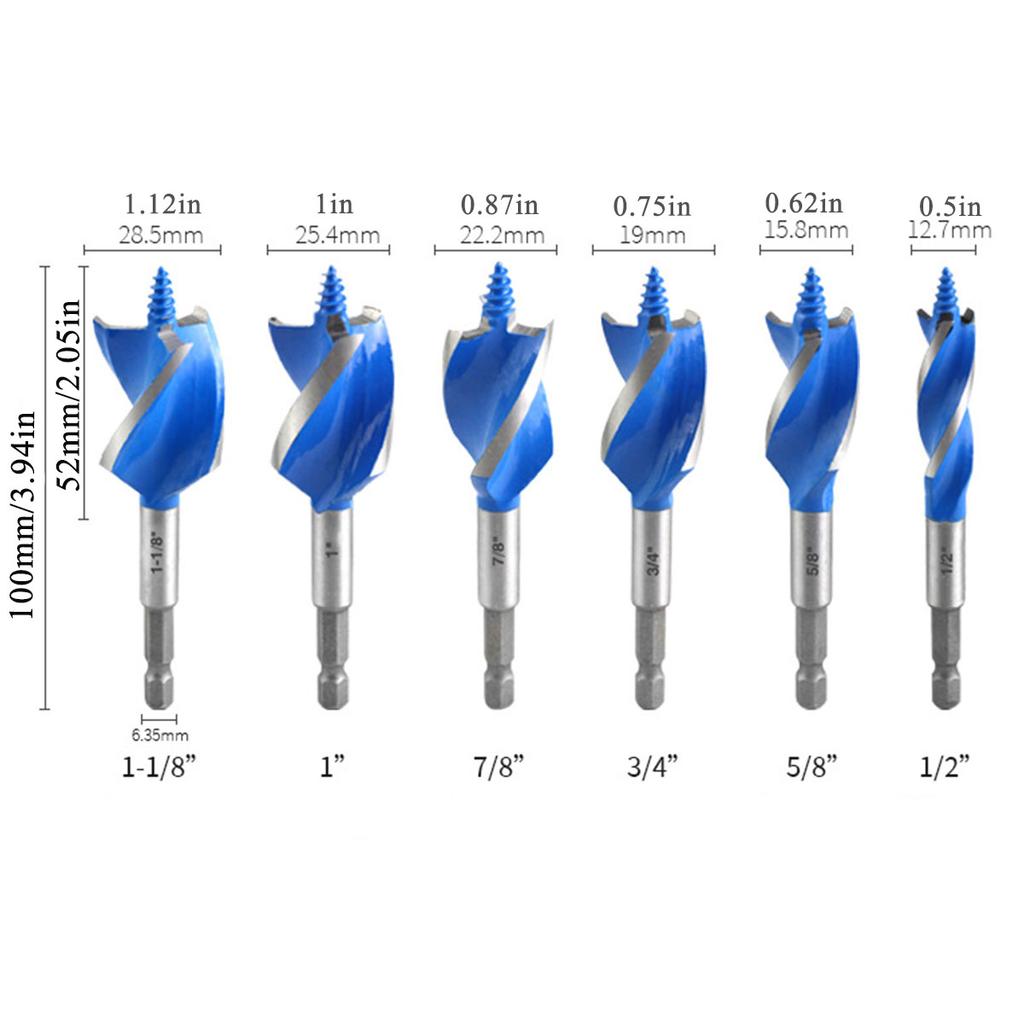 Woodworking Drilling Set,Four Slot Four Blade Drill Bit, Hexagonal Handle Drilling Bit,Hole Expanding Drill Bit, Hole Opener