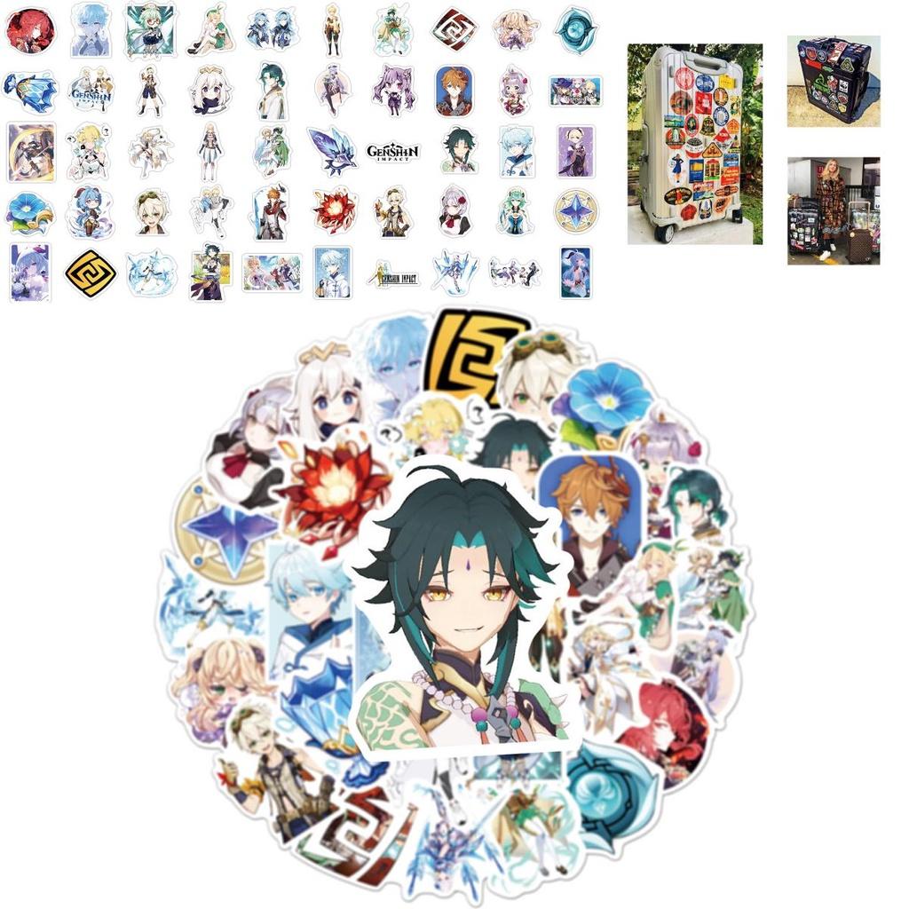 50pcs Genshin Impact Waterproof Stickers Reusable Adhesive Decoration