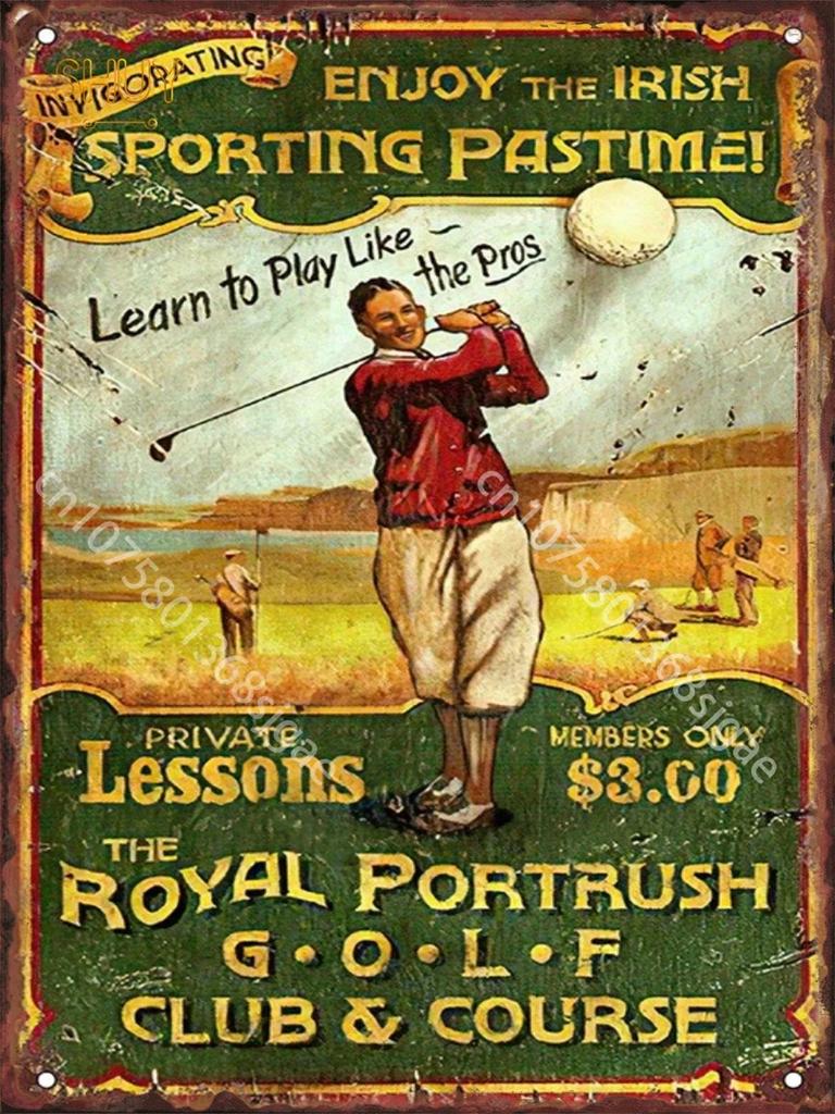 Golf Metal Sign Retro Tin Signs for Golf Course Bar Club Vintage Wall Decor Plaques Art Panting Pictures Posters Home Decoration