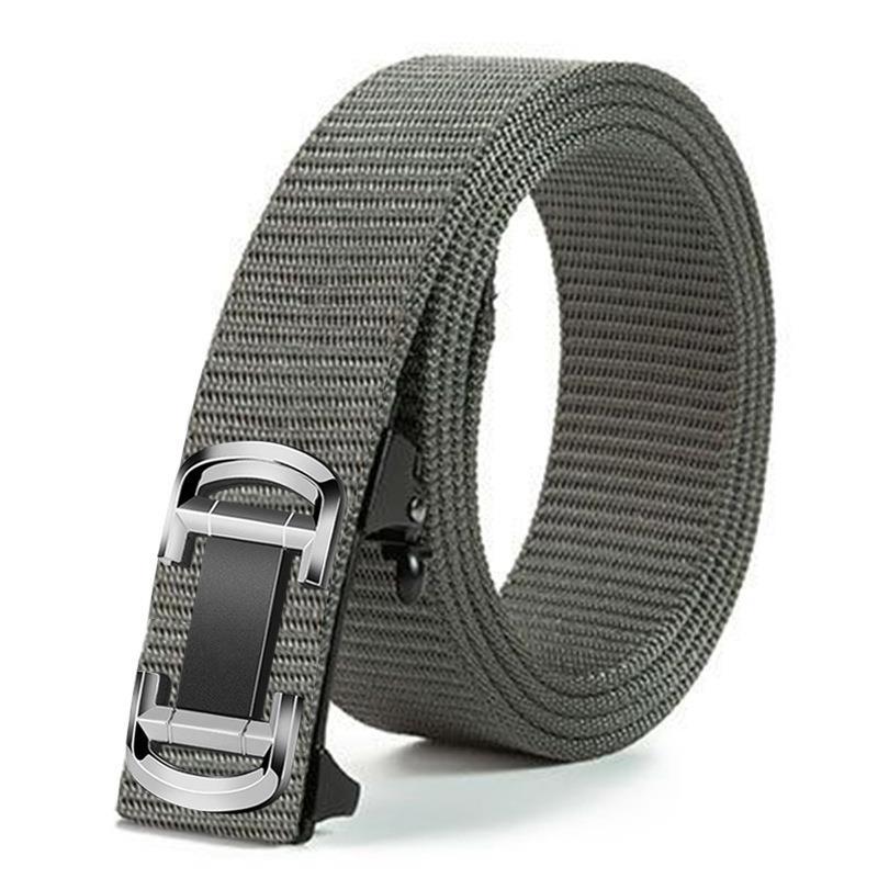Men'S Toothless Automatic Buckle Woven Canvas Belt Belt Casual Nylon Tactical Pants Belt Military Training Outdoor Belt