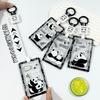 Panda Transparent Sliding Card Cover with Lanyard Student Campus Card Holder Bus Card Holder Case Id Holders Badge Holder
