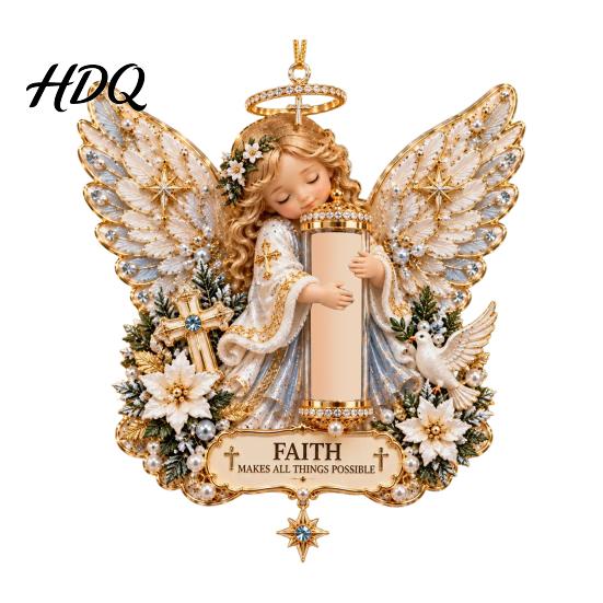 Christmas Money Holder Ornament Angel Cash Hanging Ornament Acrylic Pendant for Tree Holiday Decoration Festive Seasonal Keepsake Container