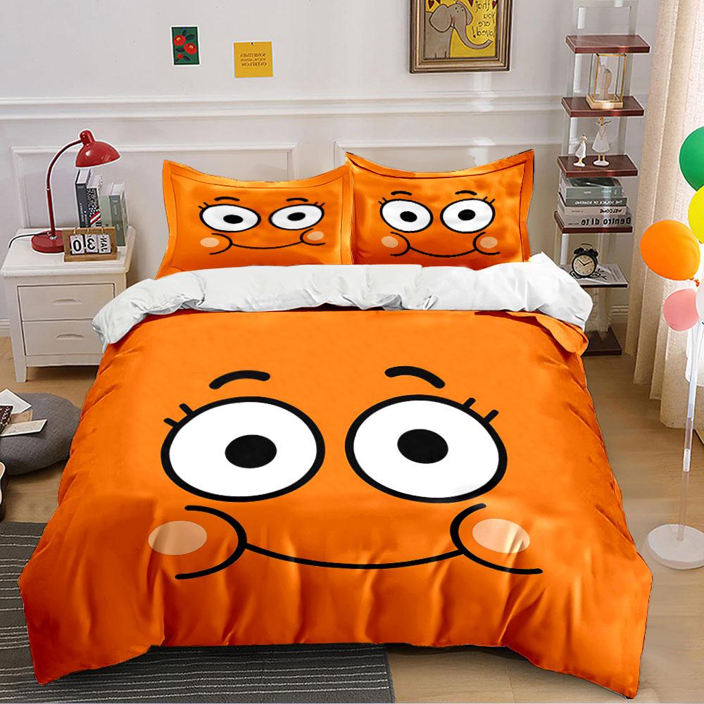 Lachendes Gesicht Cartoon Design Bettwäsche Bettbezug Set Bettbezug Kissenbezüge (1*Bettbezug 2*Kissenbezüge, ohne Bettdecke)
