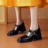 Leather platform Mary Jane shoes women's thick heels small leather shoes high heels small single shoes new women's shoes