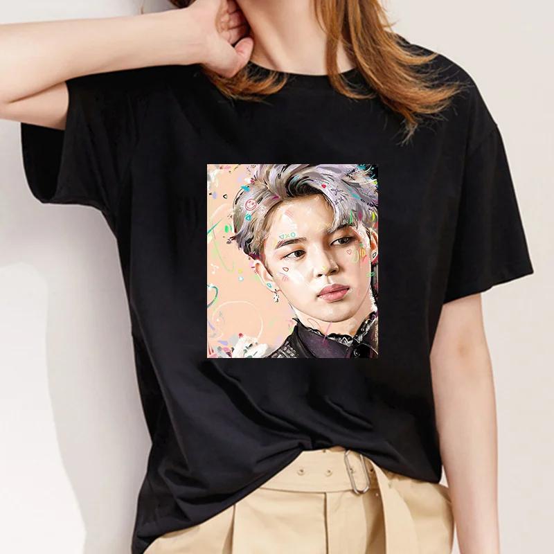 

Koreaanse Mode Cartoon Anime Top Korte Mouw T-Shirts Kawaii Vrienden Zomerkleding Voor Dames T-Shirt Kpop Star T-Shirt XL