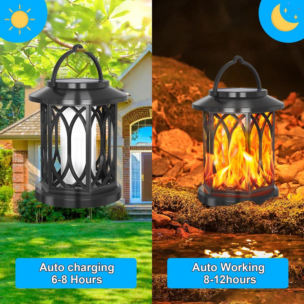 28-LED Solar Flame Lantern: Waterproof Garden, Wall, or Lawn Light