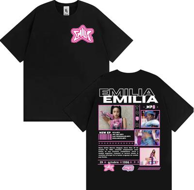 Singer Emilia Mernes MP3 Tour 2025 Graphic T Shirt Men Women Fashion Aesthetic High Street T-shirts Casual O-Neck Cotton T-shirt