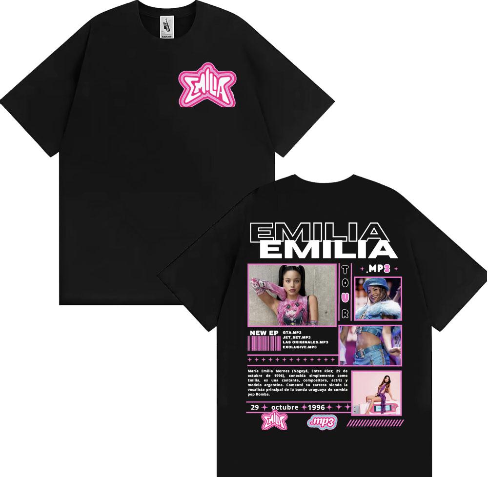 Singer Emilia Mernes MP3 Tour 2025 Graphic T Shirt Men Women Fashion Aesthetic High Street T-shirts Casual O-Neck Cotton T-shirt