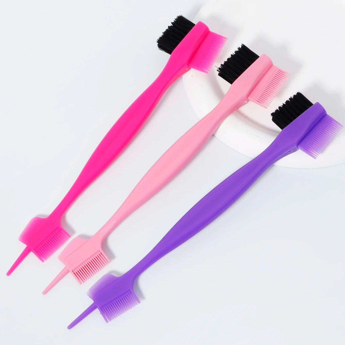 

3pcs multifunctional double-sided hair control brush edge brush anti-static hair care comb,Special for real hair wigs