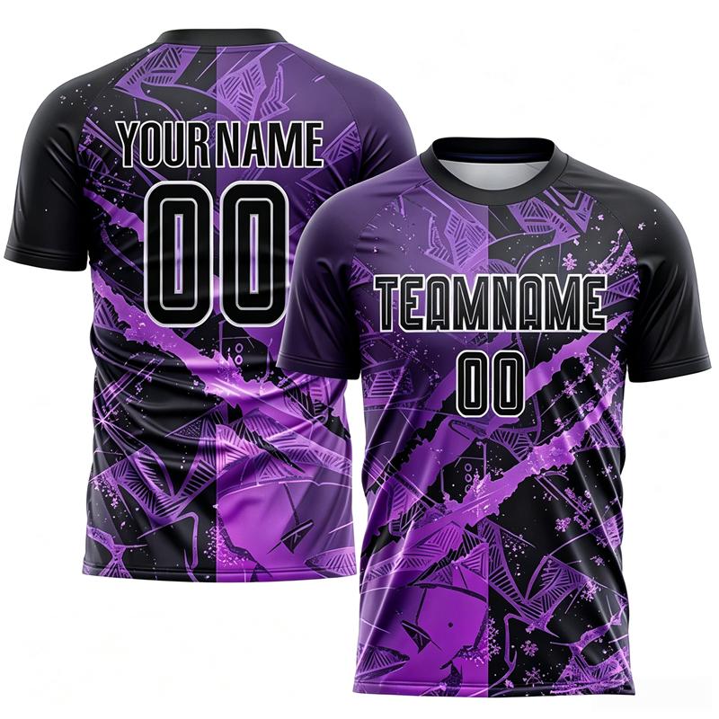 Customized Name Number Football Jersey Men Colorful Geometric 3D Print Sports T Shirt Summer Trend Novelty Team Top
