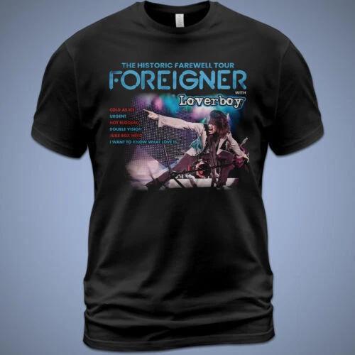 Unisex Cotton T-Shirt Foreigner The Historic Farewell Tour With Lover Boy XS