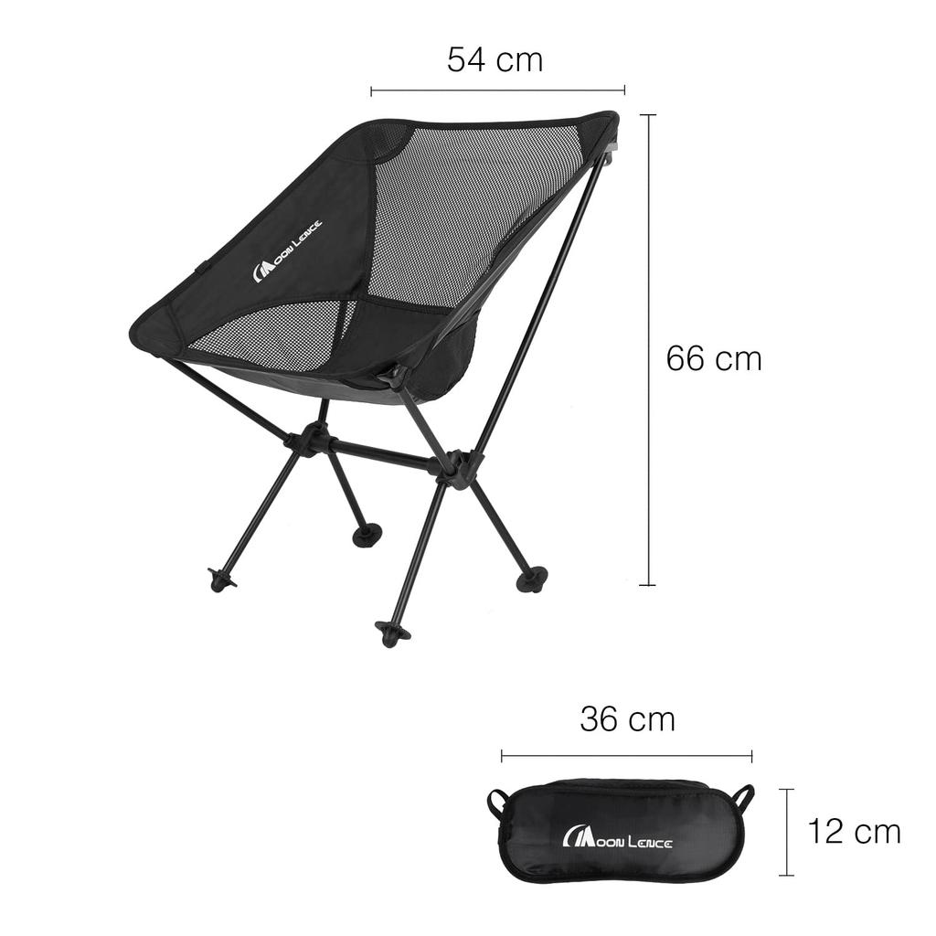 MOON LENCE Outdoor Camping Chair with Anti-Sagging Foot Caps, Foldable, Ultralight, Compact, Aluminum Alloy, Hiking Chair, with Storage Bag, 150kg Wei