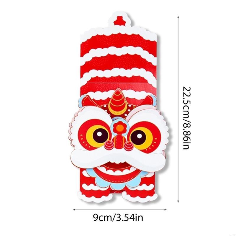Elegant Chinese Lions Head Pullable Money Bag Cash Envelopes For New Year Gifts A0KF