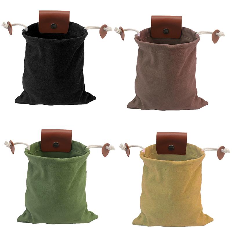 Leather Bushcraft Bag Outdoor Foraging Case Bag Vegetable Harvest Garden Fruit Picking Waist Tools Storage Hanging Pouch Camping