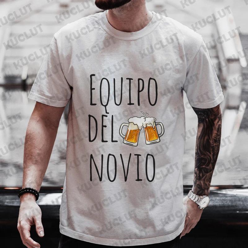 Spanish Bachelor Party Shirt Man T Shirt Father's Day Wedding Tees Single Farewell Clothing Evg Team Groom Beer Tops Oversized