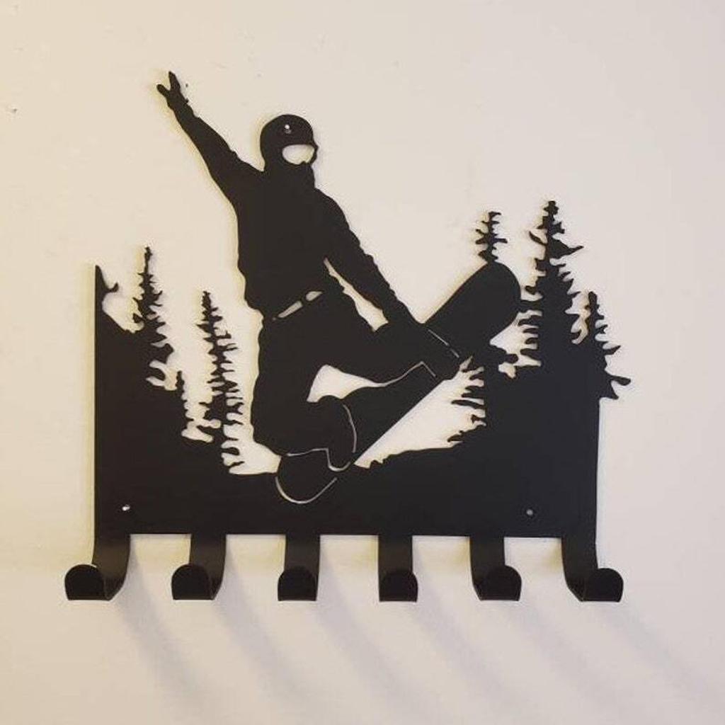 Ski Metal Wall Decor Skier Rack Home Decor Hook Key Wall Hanging Coat Hook Door Rack Hanger Wall