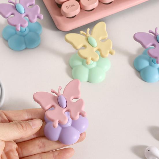 Cable Organizer Butterfly Shape Multi-Purpose Cable Holder Snap-On Design Durable Desktop Cable Management for Data And Headphone Cables