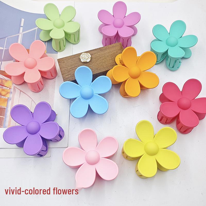Frosted Flower Claw Hair Clip - Five-Petal Sunflower Updo Accessory