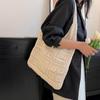 Hollow Crochet Mesh Bag Solid Color Beach Tote Bag Fashion Knitting Shoulder Bag  Ladies