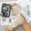 38Styles Hollow Lace Flower Fishnet Fingerless Gloves Elegant Sun Protection Women Mesh Dance Wedding Mitten Hand Decoration