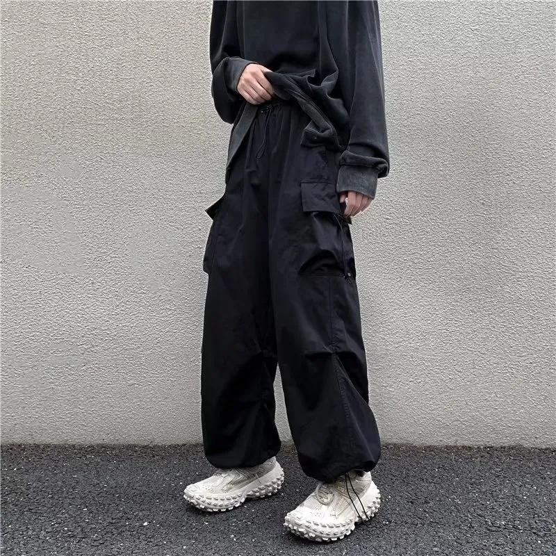 WTEMPO Large Size Cargo Pants Women's High Street Design Hip Hop Loose Leggings Casual Long Couple Wide Leg Pants Streetwear