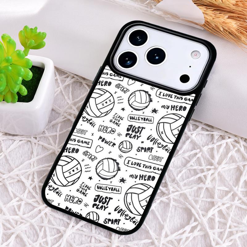 Love Play Volleyball Phone Case for iPhone 17 Air 16 15 11 12 14 13 Pro Max Shockproof Cover