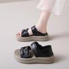 French Two-wear Roman Sandals Women's Summer 2025 New Fashion Velcro Thick-soled Heightening Soft-soled Skirt Beach Shoes