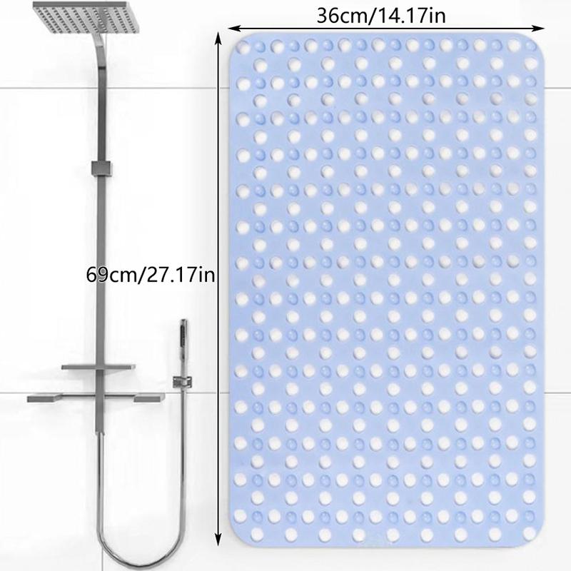 Slip Anti Mould Rubber Anti Slip Bath Mat With Drain Holes Machine Washable Antibacterial Resistant Shower Mat For Shower Or Tub